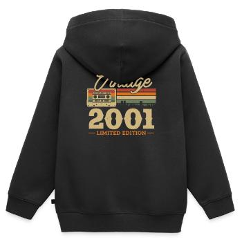 Vintage Geburtstagsgeschenk 2001 - Kinder Premium Organic Zip Hoodie - Schwarz - Hinten - AI Model Kid Male (0cm)