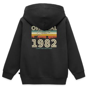 Vintage Geburtstagsgeschenk 1982 - Kinder Premium Organic Zip Hoodie - Schwarz - Hinten - AI Model Kid Male (0cm)