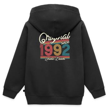 Vintage 1992 Geburtstagsgeschenk - Kinder Premium Organic Zip Hoodie - Schwarz - Hinten - AI Model Kid Male (0cm)