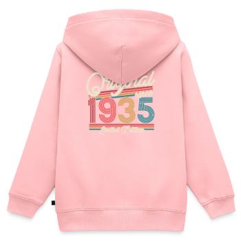 1935 Jahrgang Geschenk 88/89 Jahre - Kinder Premium Organic Zip Hoodie - Rosa - Hinten - AI Model Kid Female (0cm)