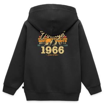 Vintage 1966 Geburtstagsgeschenk - Kinder Premium Organic Zip Hoodie - Schwarz - Hinten - AI Model Kid Male (0cm)