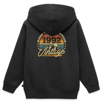 Vintage Geburtstagsgeschenk 1992 - Kinder Premium Organic Zip Hoodie - Schwarz - Hinten - AI Model Kid Male (0cm)
