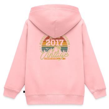 Vintage Geburtstagsgeschenk 2017 - 6/7 Jahre - Kinder Premium Organic Zip Hoodie - Rosa - Hinten - AI Model Kid Female (0cm)