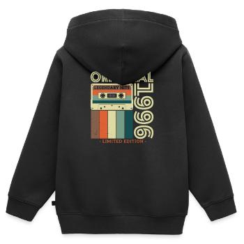 Vintage 1996 Geschenk - Kinder Premium Organic Zip Hoodie - Schwarz - Hinten - AI Model Kid Male (0cm)