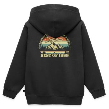 Nostalgie-Geburtstagsgeschenk '99 - Kinder Premium Organic Zip Hoodie - Schwarz - Hinten - AI Model Kid Male (0cm)