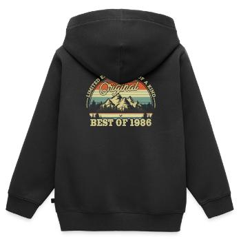 Nostalgie-Geburtstagsgeschenk '86 - Kinder Premium Organic Zip Hoodie - Schwarz - Hinten - AI Model Kid Male (0cm)