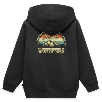 Nostalgie Geburtstagsgeschenk '52 - Kinder Premium Organic Zip Hoodie - Schwarz - Hinten - AI Model Kid Male (0cm)