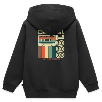 Nostalgie 1998 Jahrgang - Kinder Premium Organic Zip Hoodie - Schwarz - Hinten - AI Model Kid Male (0cm)