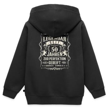 Goldener Jahrestag: 50 Jahre Perfektion - Kinder Premium Organic Zip Hoodie - Schwarz - Hinten - AI Model Kid Male (0cm)