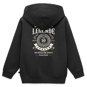 10 Jahre Legende Perfektion - Kinder Premium Organic Zip Hoodie - Schwarz - Hinten - AI Model Kid Male (0cm)