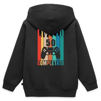 Vintage Birthday 50: ein halbes Jahrhundert - Kinder Premium Organic Zip Hoodie - Schwarz - Hinten - AI Model Kid Male (0cm)