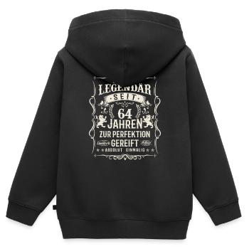 Legendär seit 64 Jahren - Kinder Premium Organic Zip Hoodie - Schwarz - Hinten - AI Model Kid Male (0cm)