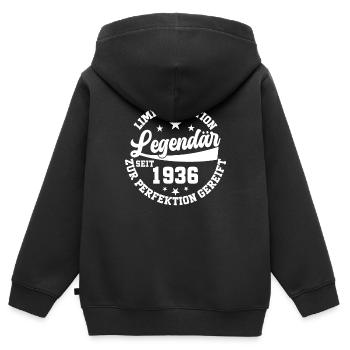 Legendar seit 1936 - Kinder Premium Organic Zip Hoodie - Schwarz - Hinten - AI Model Kid Male (0cm)