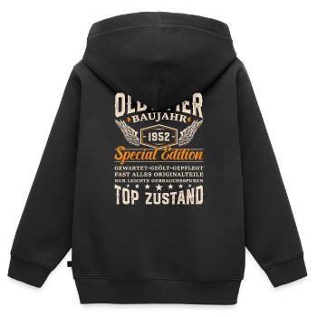 Vintage Oldtimer Baujahr 1952 - Kinder Premium Organic Zip Hoodie - Schwarz - Hinten - AI Model Kid Male (0cm)
