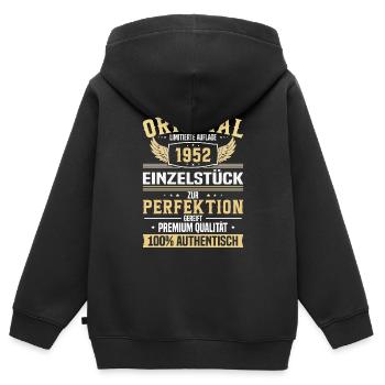 Vintage Original 1952 Limitierte Auflage - Kinder Premium Organic Zip Hoodie - Schwarz - Hinten - AI Model Kid Male (0cm)