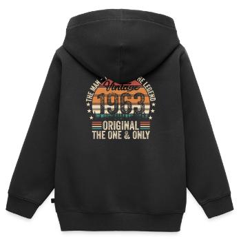 1963 - Lustiger 60. Geburtstag - Kinder Premium Organic Zip Hoodie - Schwarz - Hinten - AI Model Kid Male (0cm)