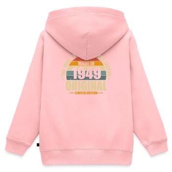 1949 Geburtstag - Kinder Premium Organic Zip Hoodie - Rosa - Hinten - AI Model Kid Female (0cm)