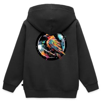 Vogel Singvogel Geschenk für Vogel Fans Natur - Kinder Premium Organic Zip Hoodie - Schwarz - Hinten - AI Model Kid Male (0cm)