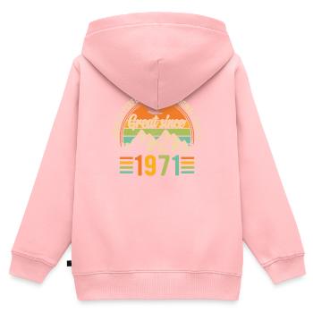 1971 - Ein legendäres Jahr - Kinder Premium Organic Zip Hoodie - Rosa - Hinten - AI Model Kid Female (0cm)