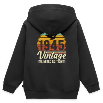 1945 - Ein zeitloses Meisterwerk - Kinder Premium Organic Zip Hoodie - Schwarz - Hinten - AI Model Kid Male (0cm)