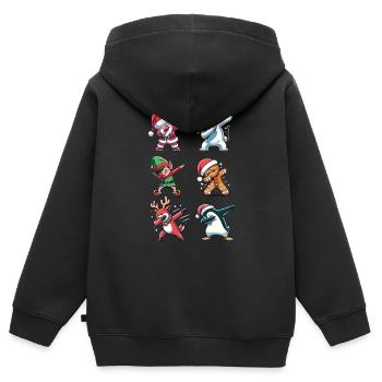 Dabbing Christmas Figurines Dab Christmas - Kids Premium Organic Zip-up Hoodie - black - Back - AI Model Kid Male (0cm)