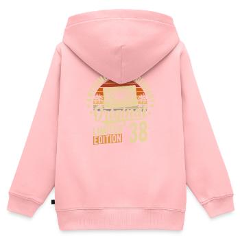 Vintage Geburtstagsfreude 1938 - Kinder Premium Organic Zip Hoodie - Rosa - Hinten - AI Model Kid Female (0cm)