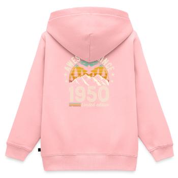 Geburtstagsglück 1950 - Kinder Premium Organic Zip Hoodie - Rosa - Hinten - AI Model Kid Female (0cm)