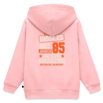 85 Jahre Vintage Geburtstag - Kinder Premium Organic Zip Hoodie - Rosa - Hinten - AI Model Kid Female (0cm)