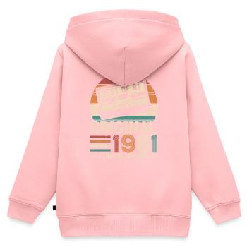 Jahrgang 1981 Legenden - Kinder Premium Organic Zip Hoodie - Rosa - Hinten - AI Model Kid Female (0cm)