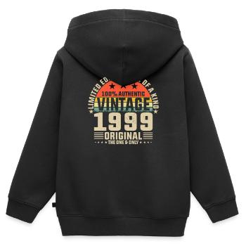 1999 - Ein Jahrzehnt voller Träume - Kinder Premium Organic Zip Hoodie - Schwarz - Hinten - AI Model Kid Male (0cm)