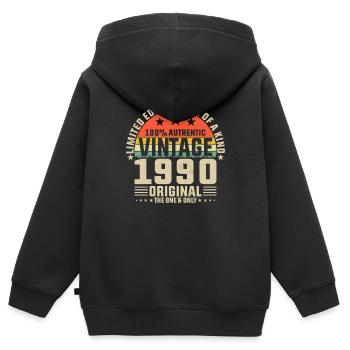 Limited Edition 1990 - Sweat Premium à capuche zippé enfant bio - noir - Dos - AI Model Kid Male (0cm)