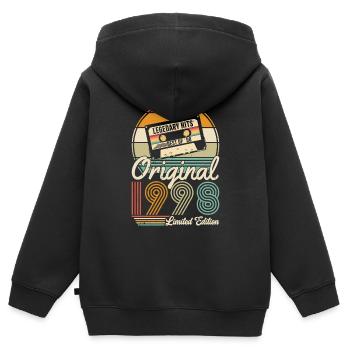 1998 Geburtstagsgeschenk 1998 Jahrgang 1998 Geschenk - Kinder Premium Organic Zip Hoodie - Schwarz - Hinten - AI Model Kid Male (0cm)