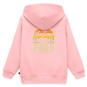 Vintage 2010 Birthday Celebration - Kinder Premium Organic Zip Hoodie - Rosa - Hinten - AI Model Kid Female (0cm)