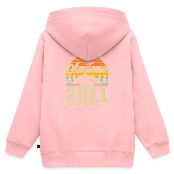 Vintage 2011: Legendary Birthday Gift Idea - Kinder Premium Organic Zip Hoodie - Rosa - Hinten - AI Model Kid Female (0cm)