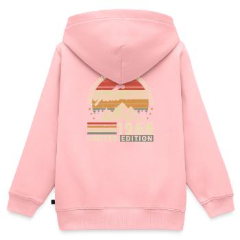 Vintage 1966 légendes Tee - Sweat Premium à capuche zippé enfant bio - rose - Dos - AI Model Kid Female (0cm)