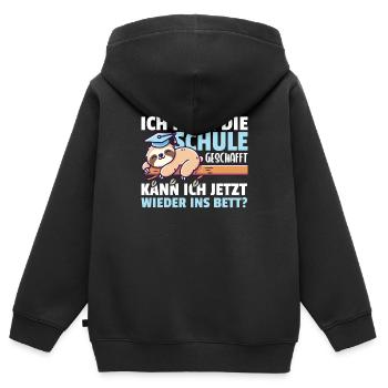 Schul Absolvent Realschule Hauptschule Schule - Kinder Premium Organic Zip Hoodie - Schwarz - Hinten - AI Model Kid Male (0cm)