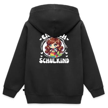 Endlich Schulkind süße Meerjungfrau zur - Kinder Premium Organic Zip Hoodie - Schwarz - Hinten - AI Model Kid Male (0cm)