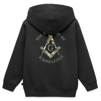 Franc-maçonnerie maçonnique Camo - Sweat Premium à capuche zippé enfant bio - noir - Dos - AI Model Kid Male (0cm)
