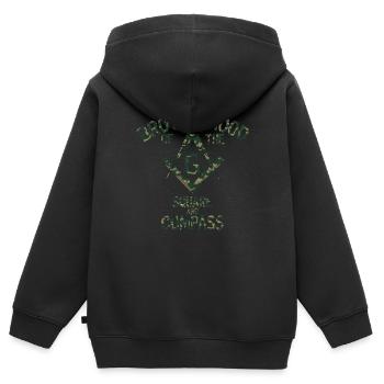 Maçon Maçon Maçon Camo Franc-maçon - Sweat Premium à capuche zippé enfant bio - noir - Dos - AI Model Kid Male (0cm)