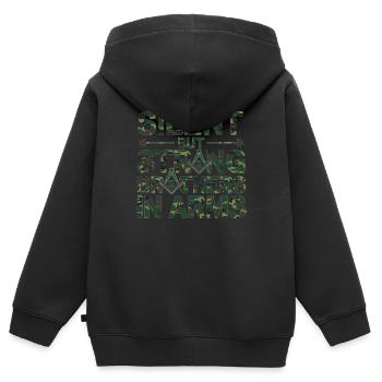 Maçon Maçon Maçon Camo Franc-maçon - Sweat Premium à capuche zippé enfant bio - noir - Dos - AI Model Kid Male (0cm)