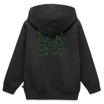Maçon Maçon Maçon Camo Franc-maçon - Sweat Premium à capuche zippé enfant bio - noir - Dos - AI Model Kid Male (0cm)