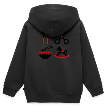 Bébé avec un contraste élevé - Sweat Premium à capuche zippé enfant bio - noir - Dos - AI Model Kid Male (0cm)