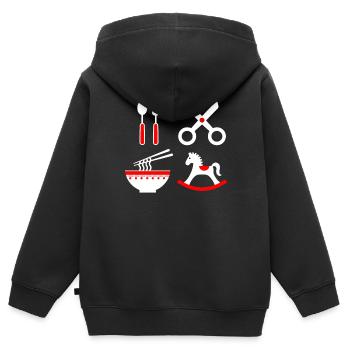 Bébé avec un contraste élevé - Sweat Premium à capuche zippé enfant bio - noir - Dos - AI Model Kid Male (0cm)