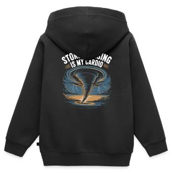 Costume de chasseur de tempête Chasseur de tempête - Sweat Premium à capuche zippé enfant bio - noir - Dos - AI Model Kid Male (0cm)