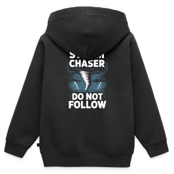 Costume de chasseur de tempête Chasseur de tempête - Sweat Premium à capuche zippé enfant bio - noir - Dos - AI Model Kid Male (0cm)