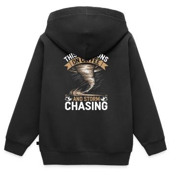 Costume de chasseur de tempête Chasseur de tempête - Sweat Premium à capuche zippé enfant bio - noir - Dos - AI Model Kid Male (0cm)