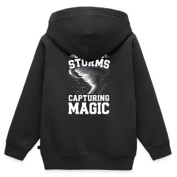 Costume de chasseur de tempête Chasseur de tempête - Sweat Premium à capuche zippé enfant bio - noir - Dos - AI Model Kid Male (0cm)