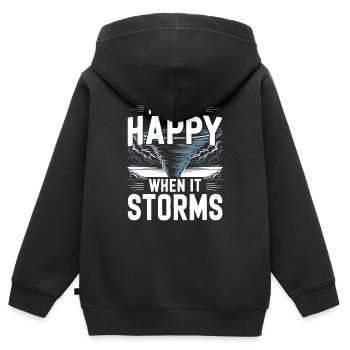 Costume de chasseur de tempête Chasseur de tempête - Sweat Premium à capuche zippé enfant bio - noir - Dos - AI Model Kid Male (0cm)