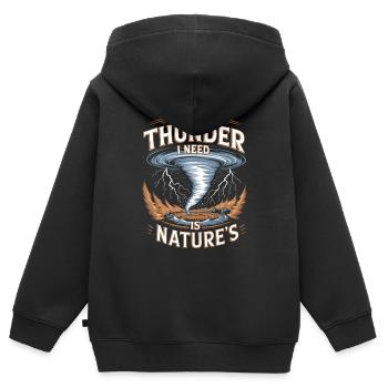 Costume de chasseur de tempête Chasseur de tempête - Sweat Premium à capuche zippé enfant bio - noir - Dos - AI Model Kid Male (0cm)