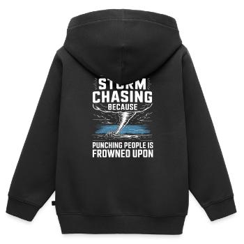 Costume de chasseur de tempête Chasseur de tempête - Sweat Premium à capuche zippé enfant bio - noir - Dos - AI Model Kid Male (0cm)